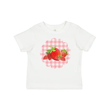 Inktastic Strawberries on Checkered Background Boys or Girls Baby T-Shirt
