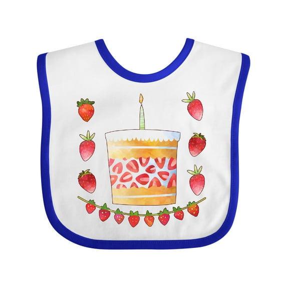 Inktastic Strawberry First Birthday Cake Boys or Girls Baby Bib