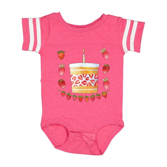 Inktastic Strawberry First Birthday Cake Boys or Girls Baby Bodysuit