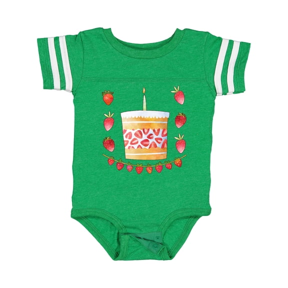 Inktastic Strawberry First Birthday Cake Boys or Girls Baby Bodysuit