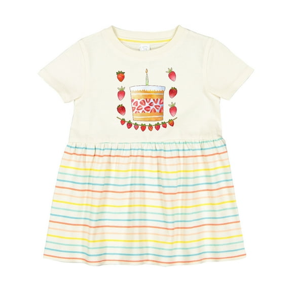 Inktastic Strawberry First Birthday Cake Girls Baby Dress