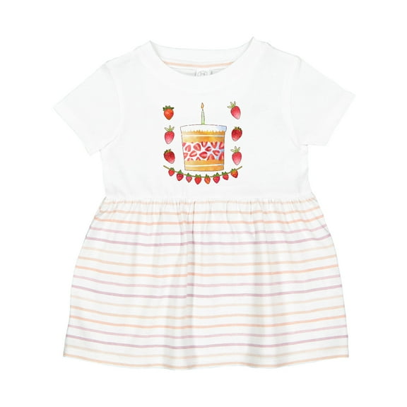 Inktastic Strawberry First Birthday Cake Girls Baby Dress