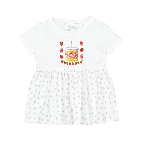 Inktastic Strawberry First Birthday Cake Girls Baby Dress