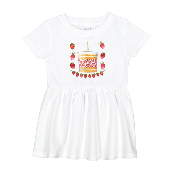 Inktastic Strawberry First Birthday Cake Girls Baby Dress