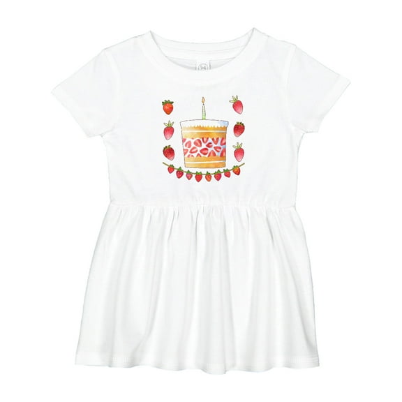 Inktastic Strawberry First Birthday Cake Girls Baby Dress