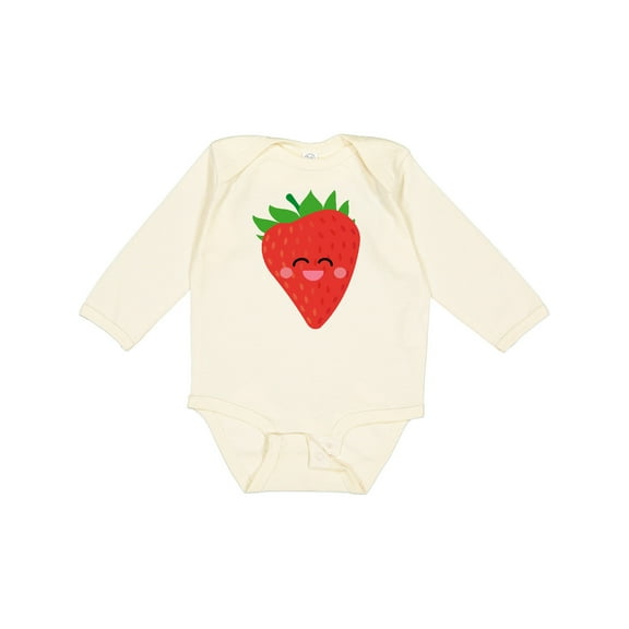Inktastic Strawberry Kawaii Boys or Girls Long Sleeve Baby Bodysuit
