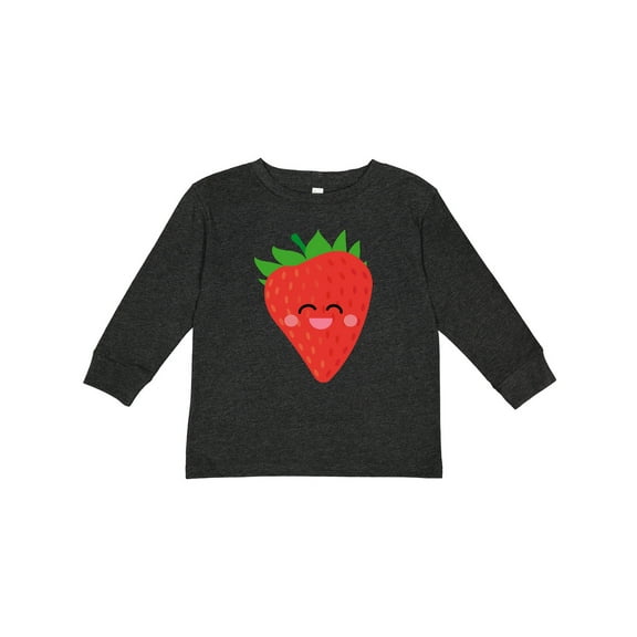 Inktastic Strawberry Kawaii Boys or Girls Long Sleeve Toddler T-Shirt