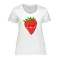 thumbnail image 1 of Inktastic Strawberry Kawaii Women's Plus Size T-Shirt, 1 of 5