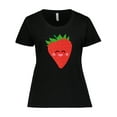 thumbnail image 1 of Inktastic Strawberry Kawaii Women's Plus Size T-Shirt, 1 of 5