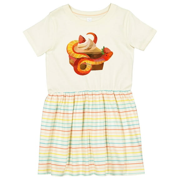 Inktastic Strawberry Snake Cake Girls Toddler Dress