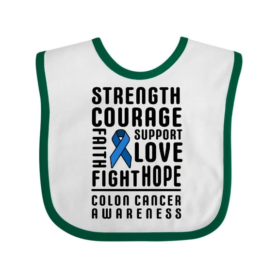 Inktastic Strength Courage Support Colon Cancer Awareness Boys or Girls Baby Bib
