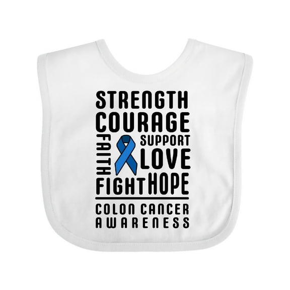 Inktastic Strength Courage Support Colon Cancer Awareness Boys or Girls Baby Bib