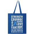 thumbnail image 1 of Inktastic  Strength Courage Support Colon Cancer Awareness Tote Bag, 1 of 3