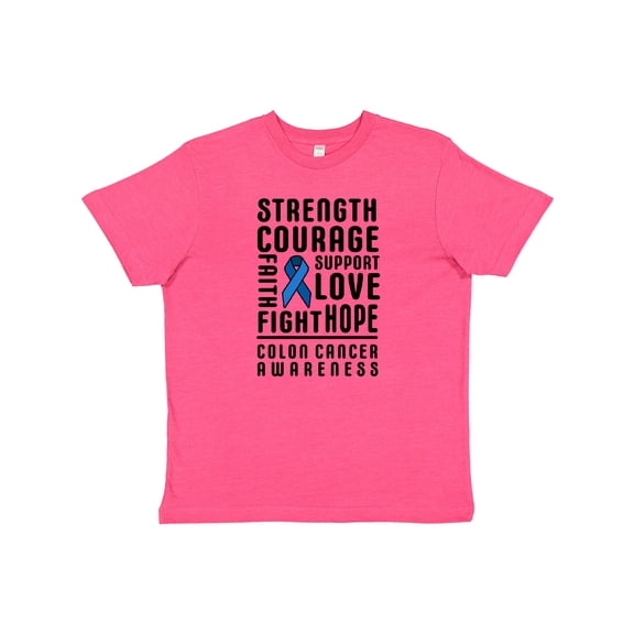 Inktastic Strength Courage Support Colon Cancer Awareness Youth T-Shirt