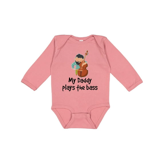 Inktastic String Bass My Daddy Plays the Bass Boys or Girls Long Sleeve Baby Bodysuit