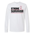 thumbnail image 1 of Inktastic Stroke Survivor Red Ribbon Awareness Long Sleeve T-Shirt, 1 of 5
