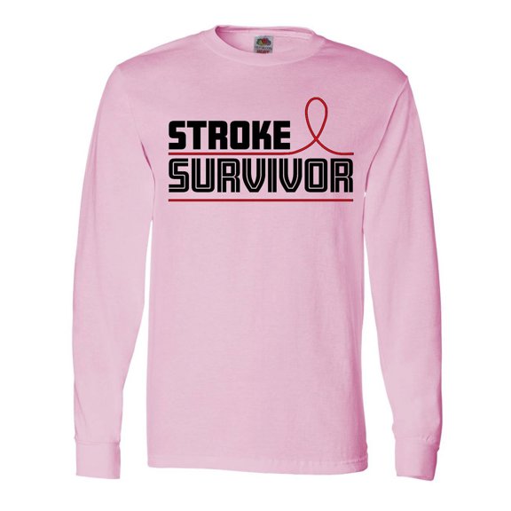 Inktastic Stroke Survivor Red Ribbon Awareness Long Sleeve T-Shirt