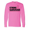 thumbnail image 1 of Inktastic Stroke Survivor Red Ribbon Awareness Long Sleeve T-Shirt, 1 of 5