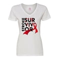 thumbnail image 1 of Inktastic Stroke Survivor- Red Ribbon Awareness Women's V-Neck T-Shirt, 1 of 5