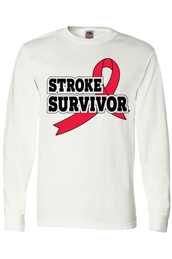 Stroke Survivor with Red Ribbon Long Sleeve T-Shirt