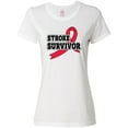 thumbnail image 1 of Inktastic Stroke Survivor with Red Ribbon Women's T-Shirt, 1 of 5