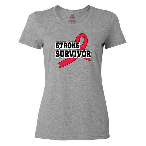 Inktastic Stroke Survivor with Red Ribbon Women's T-Shirt