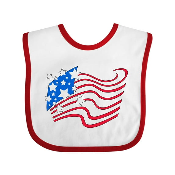 Inktastic Stylized American Flag Fourth of July Boys or Girls Baby Bib