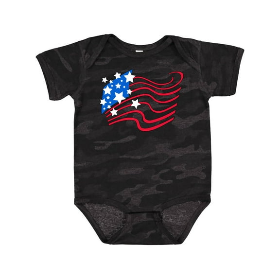 Inktastic Stylized American Flag Fourth of July Boys or Girls Baby Bodysuit