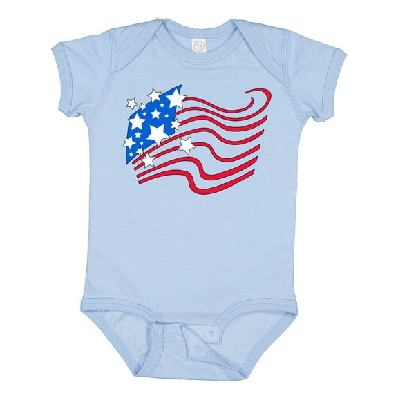 Inktastic Stylized American Flag Fourth of July Boys or Girls Baby Bodysuit