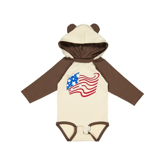 Inktastic Stylized American Flag Fourth of July Boys or Girls Long Sleeve Baby Bodysuit