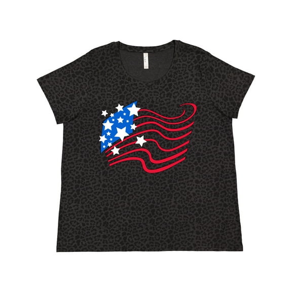 Inktastic Stylized American Flag Fourth of July Women's Plus Size T-Shirt