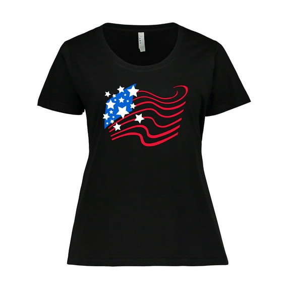 Inktastic Stylized American Flag Fourth of July Women's Plus Size T-Shirt