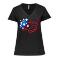 thumbnail image 1 of Inktastic Stylized American Flag Fourth of July Women's Plus Size V-Neck T-Shirt, 1 of 5