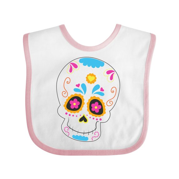 Inktastic Sugar Skull Blue Boys or Girls Baby Bib