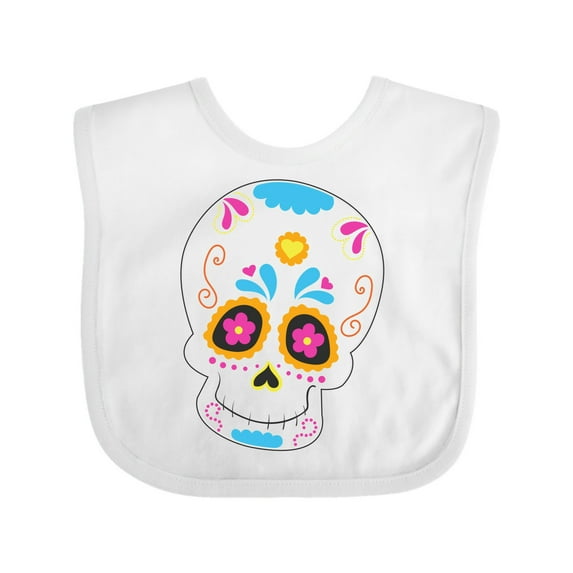 Inktastic Sugar Skull Blue Boys or Girls Baby Bib