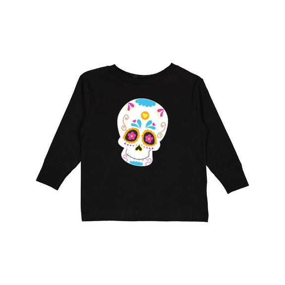 Inktastic Sugar Skull Blue Boys or Girls Long Sleeve Toddler T-Shirt