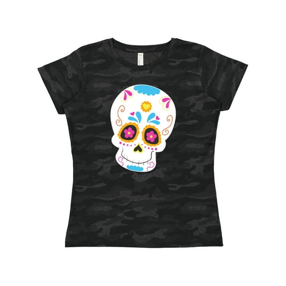 Inktastic Sugar Skull Blue Women's T-Shirt