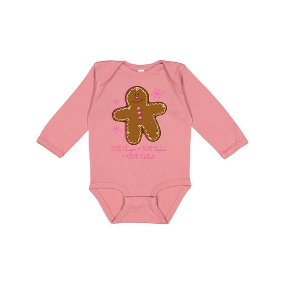 Inktastic Sugar & Spice Gingerbread Girls Long Sleeve Baby Bodysuit