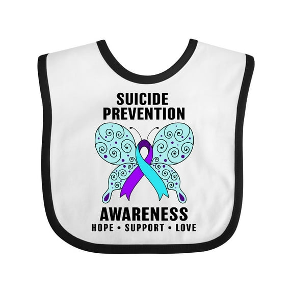 Inktastic Suicide Prevention Awareness Hope Support and Love Boys or Girls Baby Bib