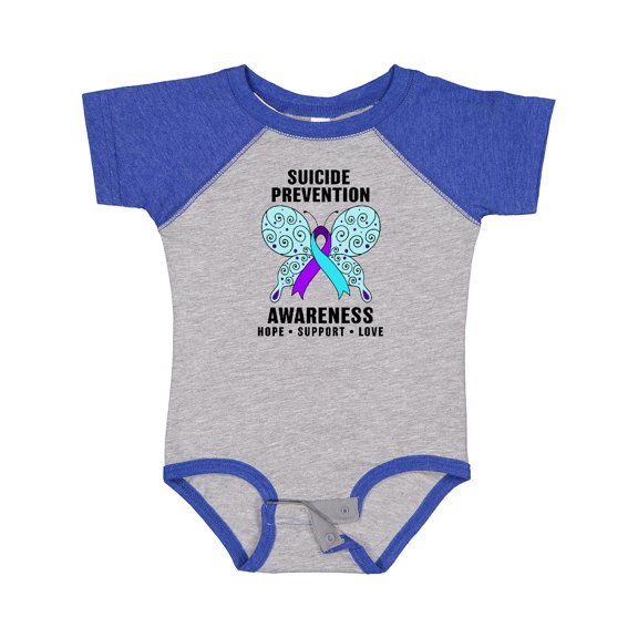 Inktastic Suicide Prevention Awareness Hope Support and Love Boys or Girls Baby Bodysuit
