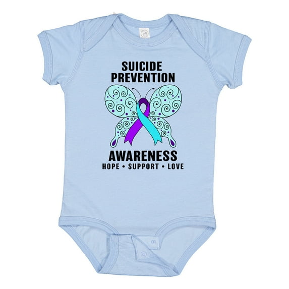 Inktastic Suicide Prevention Awareness Hope Support and Love Boys or Girls Baby Bodysuit