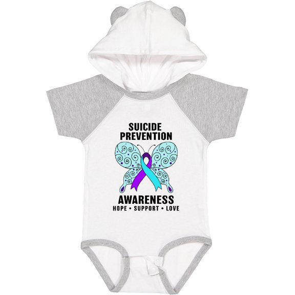 Inktastic Suicide Prevention Awareness Hope Support and Love Boys or Girls Baby Bodysuit
