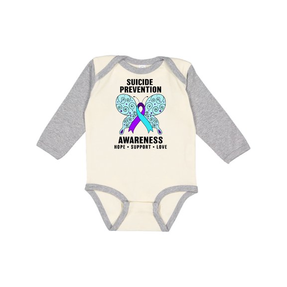 Inktastic Suicide Prevention Awareness Hope Support and Love Boys or Girls Long Sleeve Baby Bodysuit