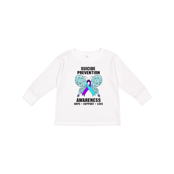Inktastic Suicide Prevention Awareness Hope Support and Love Boys or Girls Long Sleeve Toddler T-Shirt