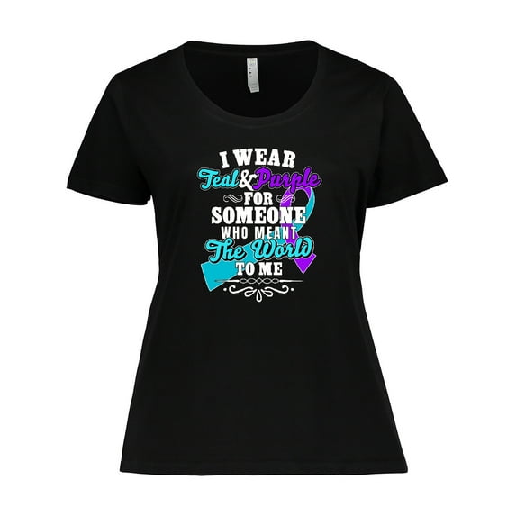 Inktastic Suicide Prevention Awareness I Wear Teal and Purple for Someone Who Meant the Women's Plus Size T-Shirt