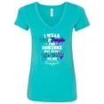 thumbnail image 1 of Inktastic Suicide Prevention Awareness I Wear Teal and Purple for Someone Who Meant the Women's V-Neck T-Shirt, 1 of 5