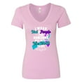 thumbnail image 1 of Inktastic Suicide Prevention Awareness I Wear Teal and Purple for Someone Who Meant the Women's V-Neck T-Shirt, 1 of 5