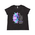 thumbnail image 1 of Inktastic Suicide Prevention Awareness Purple Teal Sunflower Ribbon Women's Plus Size T-Shirt, 1 of 5