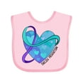 thumbnail image 1 of Inktastic Suicide Prevention Awareness Purple and Teal Heart Ribbon Boys or Girls Baby Bib, 1 of 4
