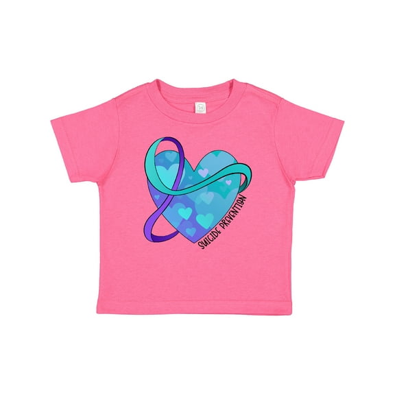 Inktastic Suicide Prevention Awareness Purple and Teal Heart Ribbon Boys or Girls Baby T-Shirt